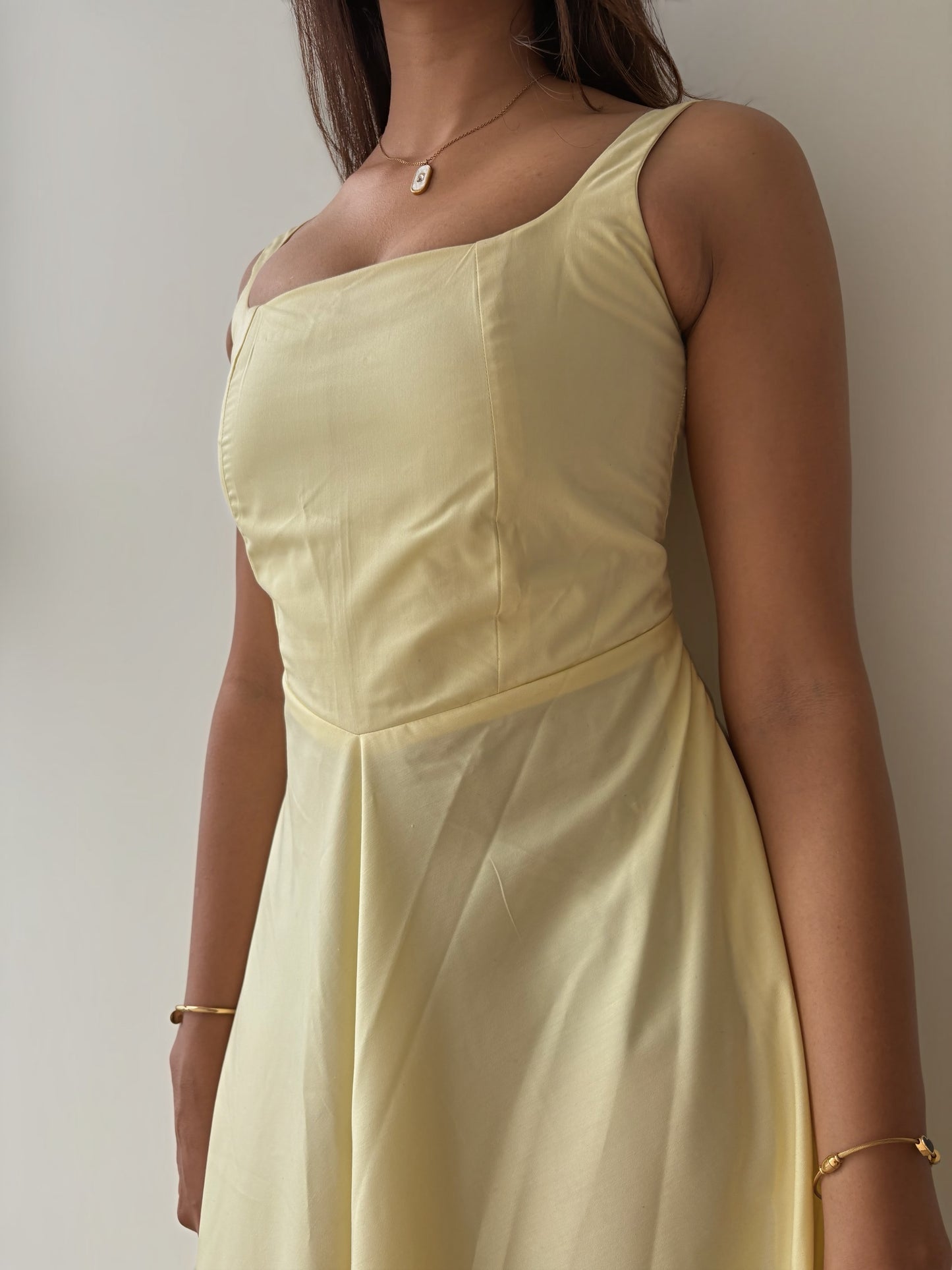 Solene lemon yellow dress