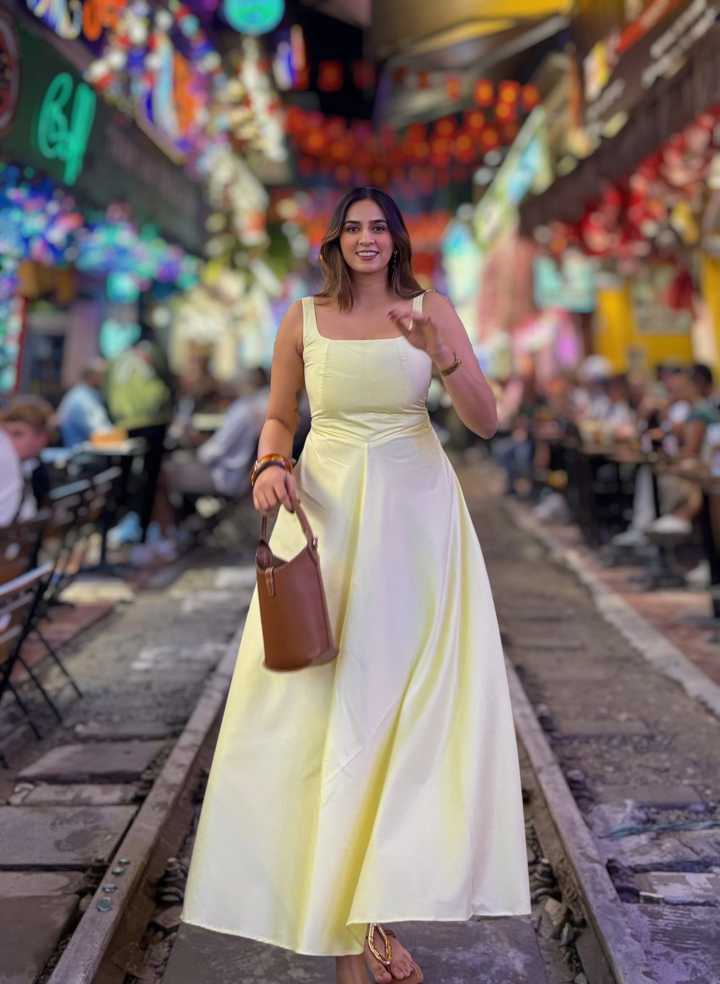 Solene lemon yellow dress